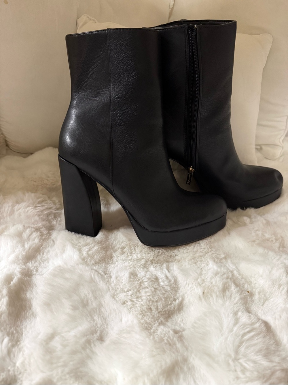 Jessica Simpson Black Platform Block Heel Ankle Boots